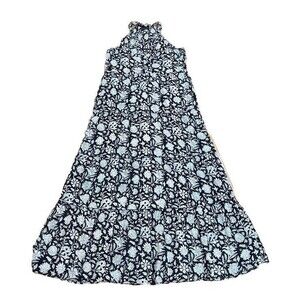 Lola Australia Maxi Dress Womens Size Medium M Navy Blue Floral Lightweight EUC